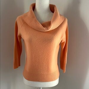 Lord & Taylor Peach Cashmete Cowl Neck Sweater sz S